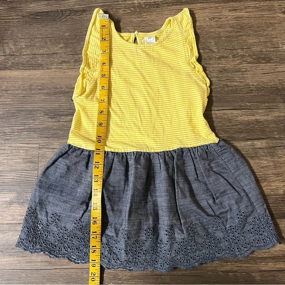 Gap Baby Girls Yellow Stripes And Blue Sleeveless Sun Dress Size 3 - Picture 7 of 7